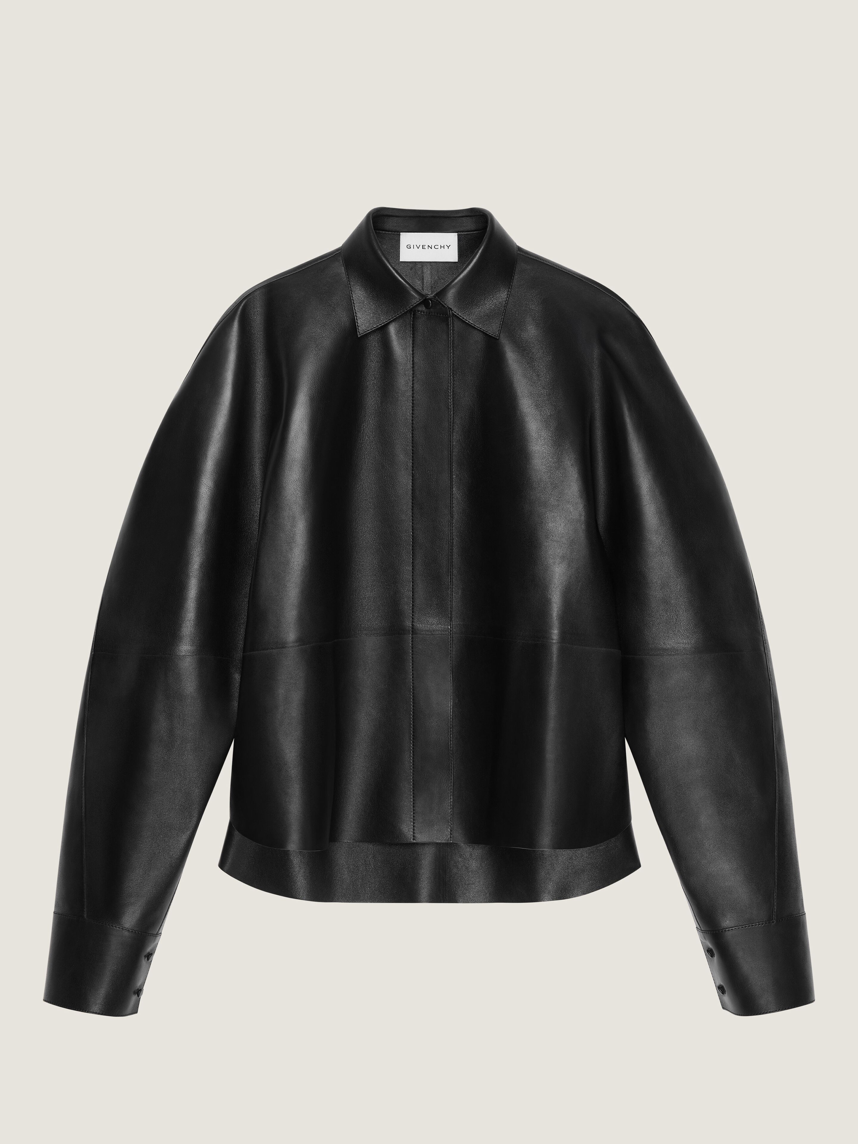Cocoon shirt in leather